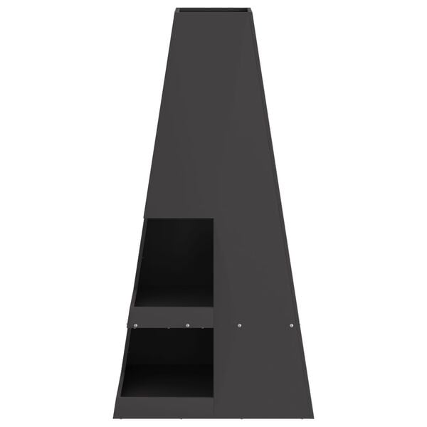 vidaXL Fire Pit Black 50 x 50 x 100 cm Cold-rolled steel