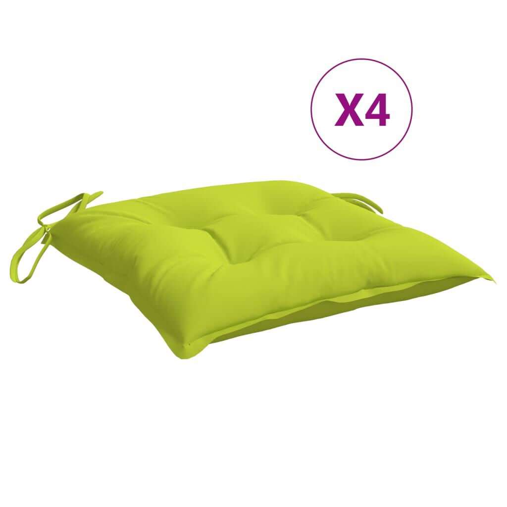 vidaXL Chair Cushions 4 pcs Bright Green 50x50x7 cm Oxford Fabric