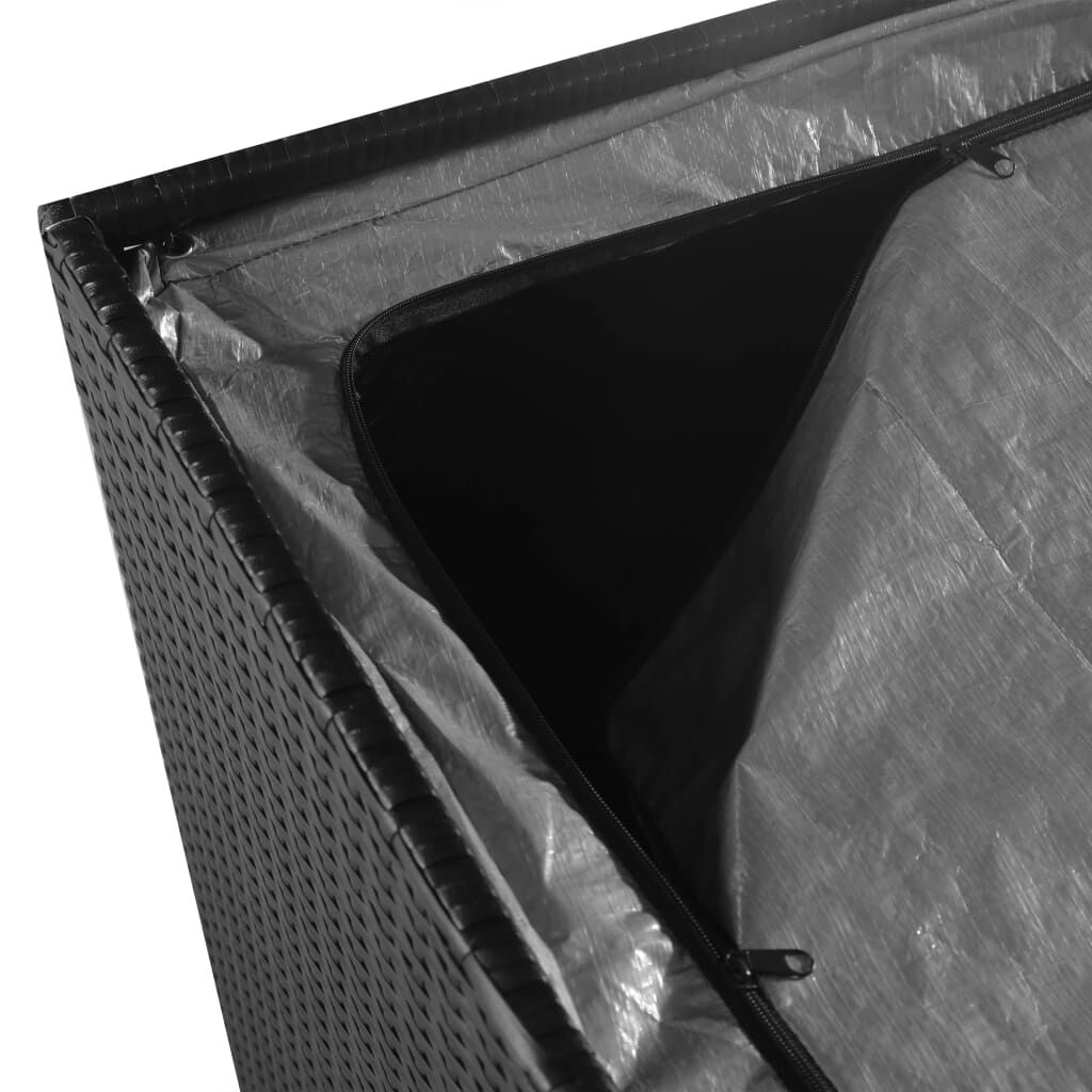 vidaXL Garden Storage Box Black 150x100x100 cm Poly Rattan