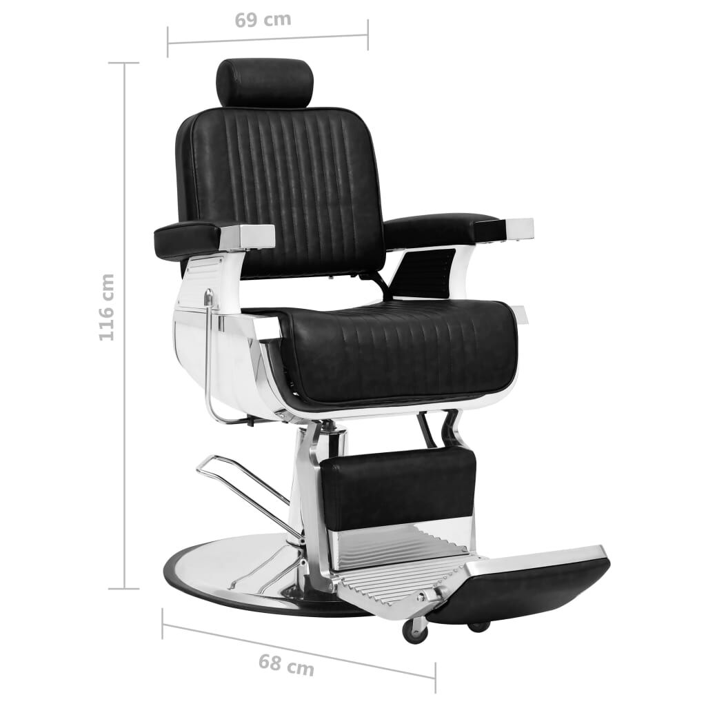 vidaXL Barber Chair Black 68x69x116 cm Faux Leather
