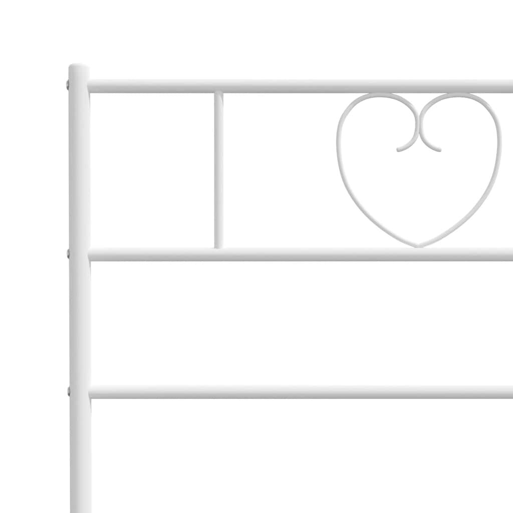 vidaXL Metal Bed Frame without Mattress with Headboard White 100x190cm
