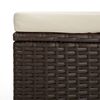 vidaXL Ottoman with Cushion Brown 40x30x40 cm Poly Rattan