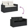 vidaXL 5 Piece Garden Sofa Set with Cushions Black Poly Rattan