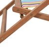 vidaXL Folding Beach Chair Fabric and Wooden Frame Multicolour