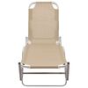 vidaXL Sun Lounger Aluminium and Textilene Cream