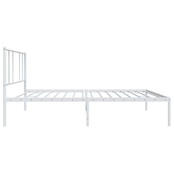 vidaXL Metal Bed Frame without Mattress with Headboard White 100x200cm