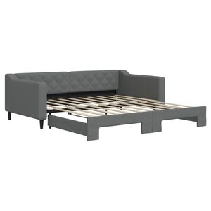 vidaXL Daybed with Trundle without Mattress Dark Grey 100x190 cm