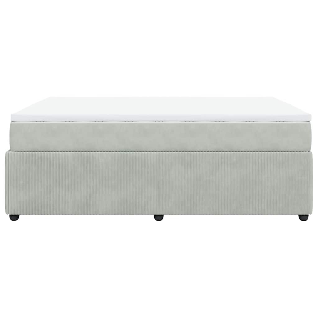 vidaXL Box Spring Bed with Mattress Light Grey Queen Velvet