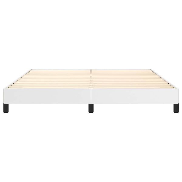vidaXL Bed Frame without Mattress White California King Faux Leather