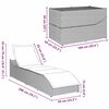 vidaXL Folding Sun Lounger with Cushion and Storage Grey Poly Rattan
