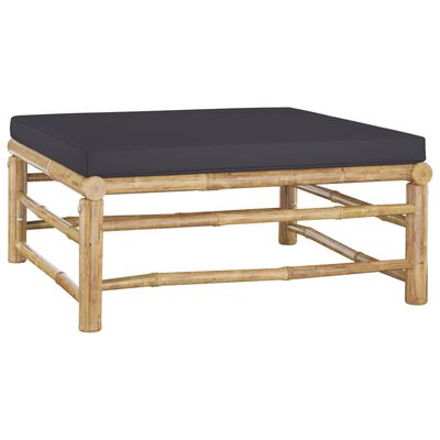 vidaXL 5 Piece Garden Lounge Set with Dark Grey Cushions Bamboo