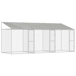 vidaXL Dog Cage Silver 600 x 200 x 256 cm Galvanised Steel