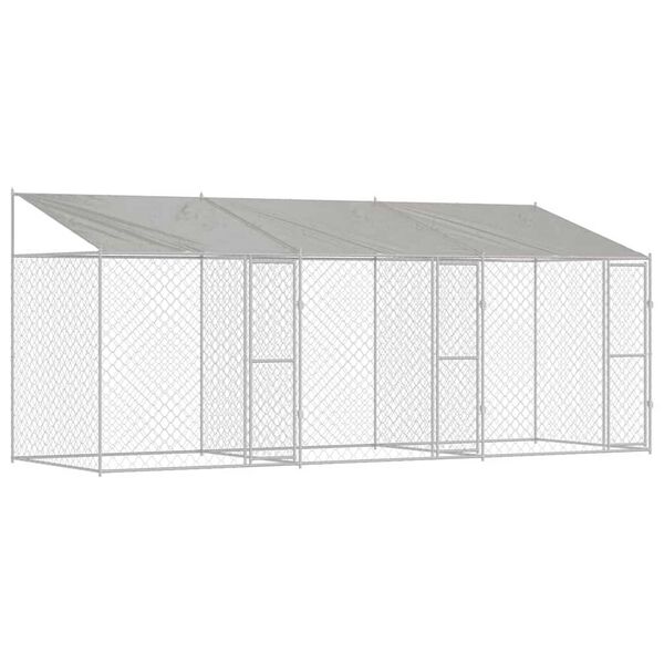 Dog Cage Silver 600 x 200 x 256 cm Galvanised Steel