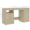 vidaXL Desk Sonoma Oak 140x50x76 cm Engineered Wood