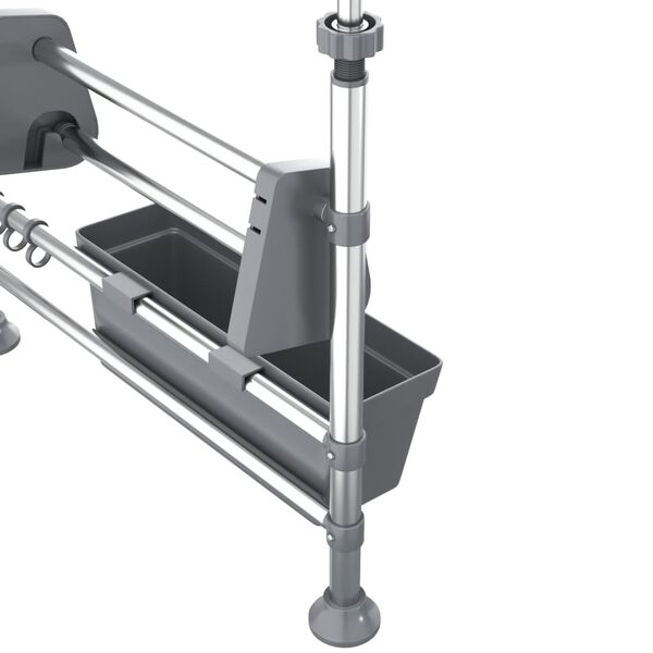 vidaXL Adjustable Kitchen Organiser Aluminium