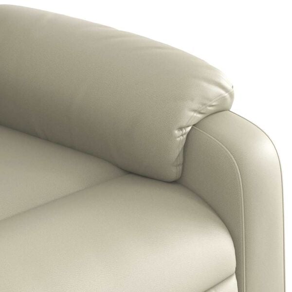 vidaXL Electric Massage Recliner Chair Cream Faux Leather