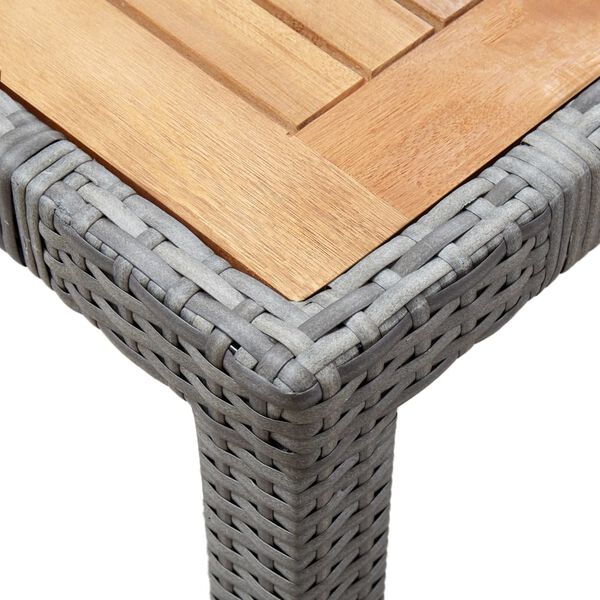vidaXL 7 Piece Garden Dining Set with Cushions Poly Rattan Grey