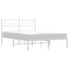 vidaXL Metal Bed Frame without Mattress with Headboard White 135x190cm