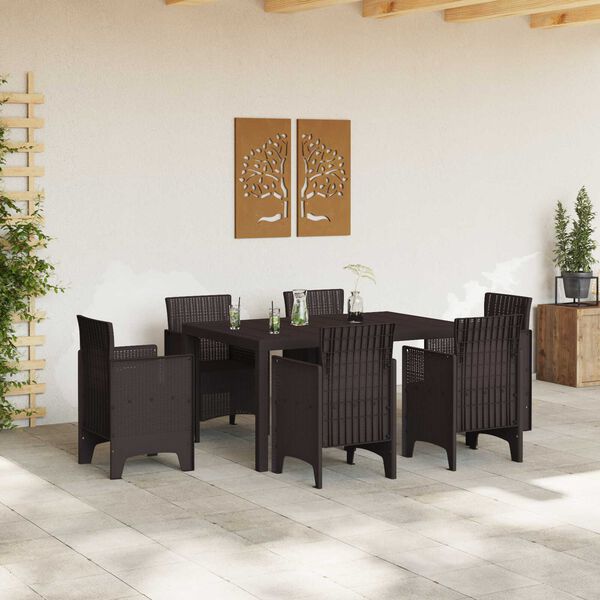 vidaXL Garden Table Brown 150 x 100 x 73 cm Poly Rattan
