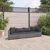 vidaXL 4 Piece Garden Sofa Set with Cushions Grey Poly Rattan
