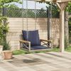vidaXL Swing Bench with Cushions Grey 63x62x40 cm Poly Rattan