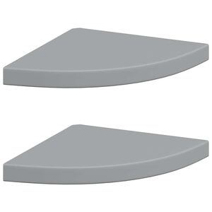 vidaXL Floating Corner Shelves 2 pcs Grey 35x35x3.8 cm MDF