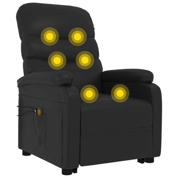 vidaXL Stand up Massage Chair Black Faux Leather