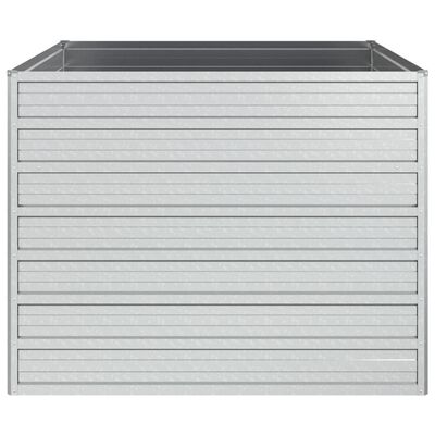 vidaXL Garden Raised Bed 100x100x77 cm Galvanized Steel Silver