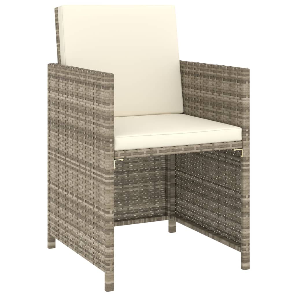 vidaXL 6 Piece Outdoor Dining Set with Cushions Poly Rattan Beige