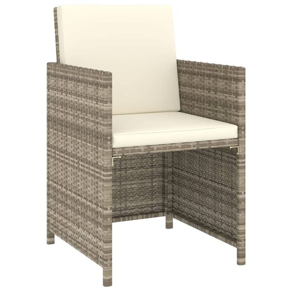 vidaXL 6 Piece Outdoor Dining Set with Cushions Poly Rattan Beige