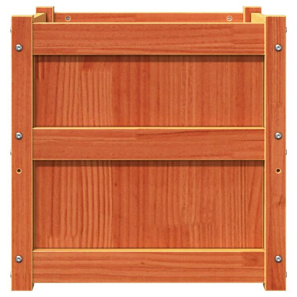 vidaXL Garden Planter Wax Brown 50x50x50 cm Solid Wood Pine