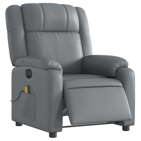 vidaXL Electric Massage Recliner Chair Grey Faux Leather