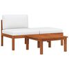 vidaXL 3 Piece Garden Lounge Set with Cushions Wood Acacia&Rope