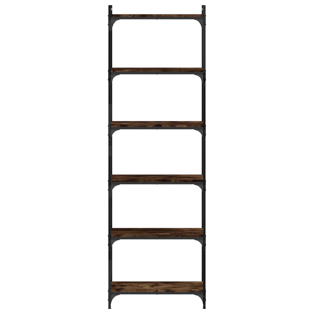 vidaXL Bookcase 6-Tier Smoked Oak 60x30x188 cm Engineered Wood