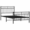 vidaXL Metal Bed Frame without Mattress with Footboard Black 100x190cm