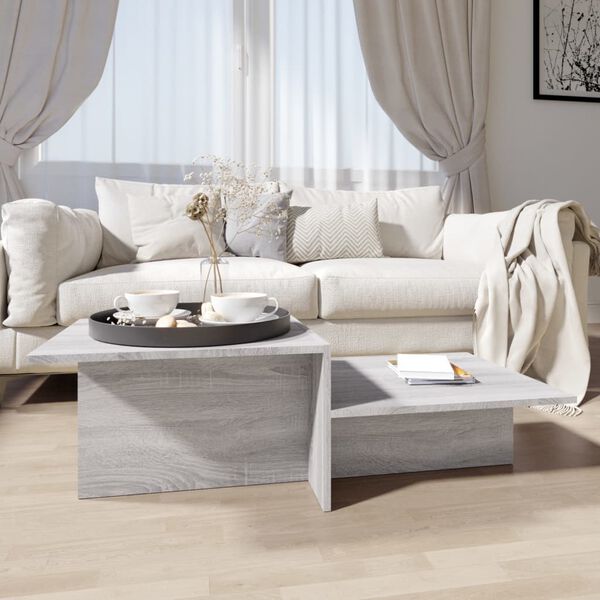 vidaXL Coffee Table Grey Sonoma 111.5x50x33 cm Engineered Wood