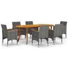 vidaXL 7 Piece Garden Dining Set Grey