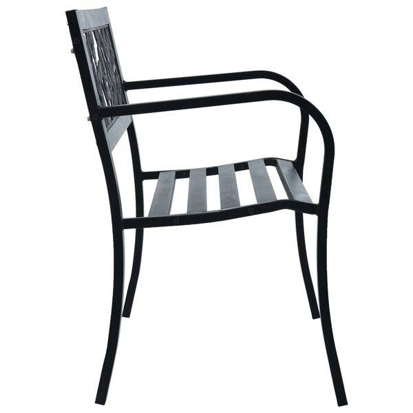 vidaXL Garden Bench 125 cm Black Steel