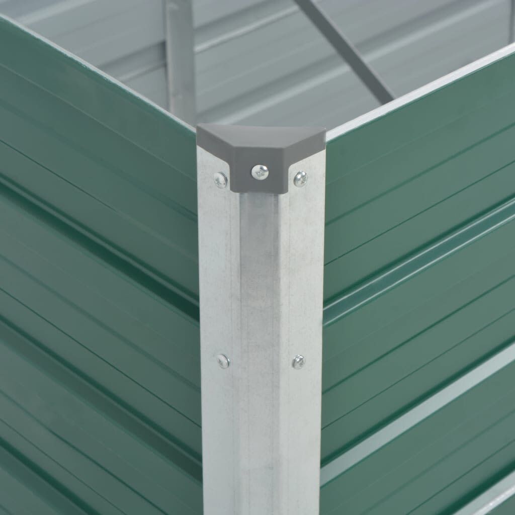 vidaXL Garden Raised Bed Galvanised Steel 240x80x77 cm Green