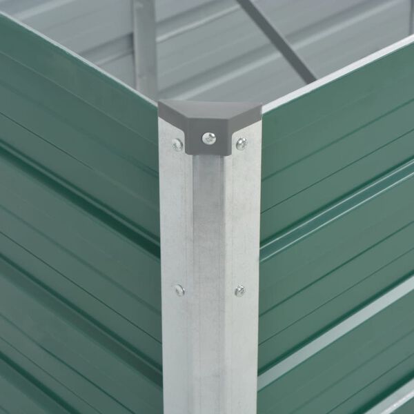 vidaXL Garden Raised Bed Galvanised Steel 240x80x77 cm Green