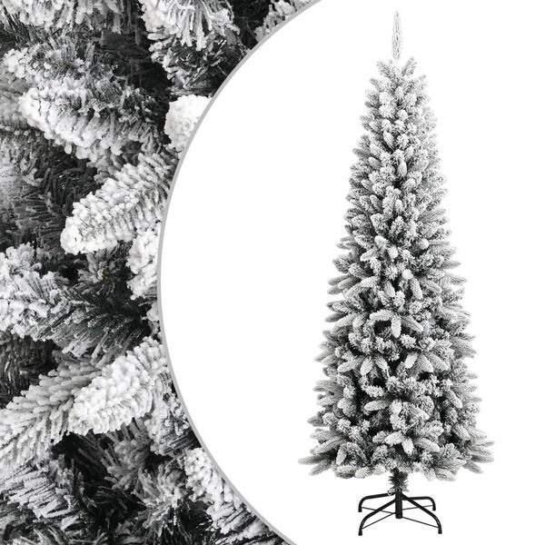 vidaXL Artificial Christmas Tree with Flocked Snow 210 cm PVC&PE