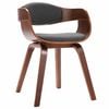 vidaXL Dining Chairs 2 pcs Bent Wood and Grey Fabric