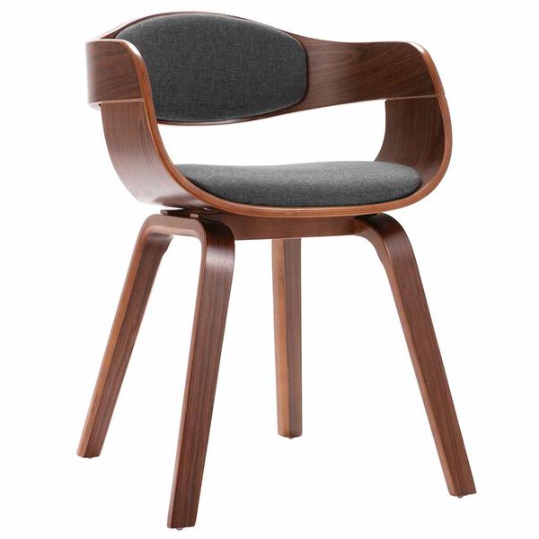 vidaXL Dining Chairs 2 pcs Bent Wood and Grey Fabric