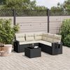 vidaXL 6 Piece Garden Sofa Set with Cushions Black Poly Rattan