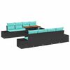 vidaXL Garden Dining Set with Cushion 7 pcs Black and Teal