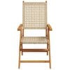 vidaXL Garden Dining Set 5 pcs Beige Solid acacia wood and poly rattan
