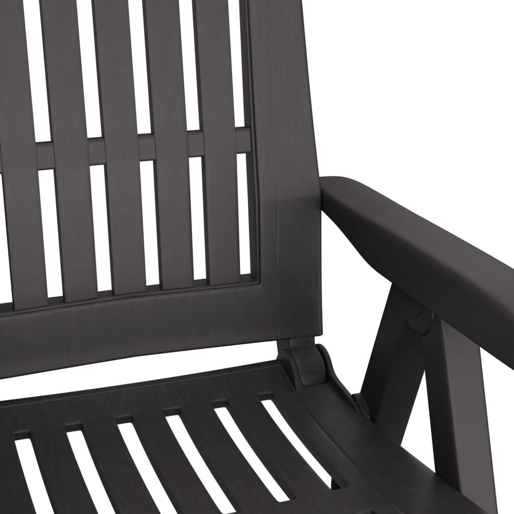 vidaXL Garden Reclining Chairs 2 pcs Anthracite PP