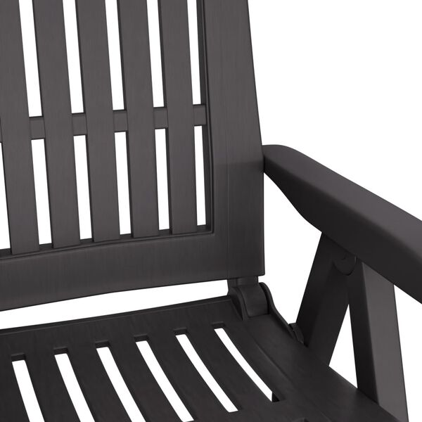 vidaXL Garden Reclining Chairs 2 pcs Anthracite PP