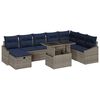 vidaXL Garden Sofa Set with Cushion 9 pcs Grey Poly rattan