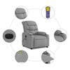 vidaXL Electric Massage Recliner Chair Light Grey Fabric